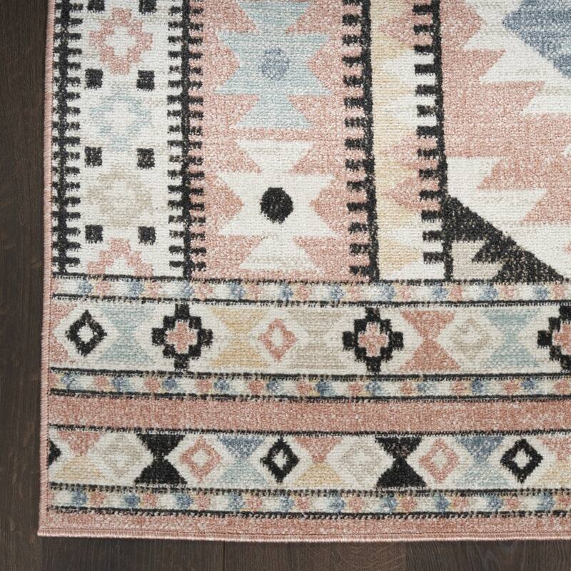 HomeRootsGeometric Bohemian Rectangle Area Rug - 84' X '63' X '0.25