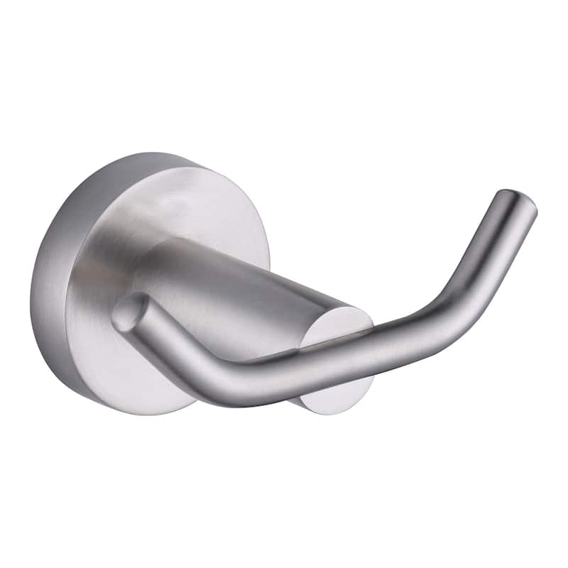 Knob-Hook Double Robe/Towel Hook in Brushed Nickel - Brushed Nickel
