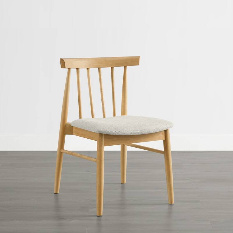 Spruce & Spring Windsor Spindle Back Upholstered Dining Chair with Solid Wood Frame