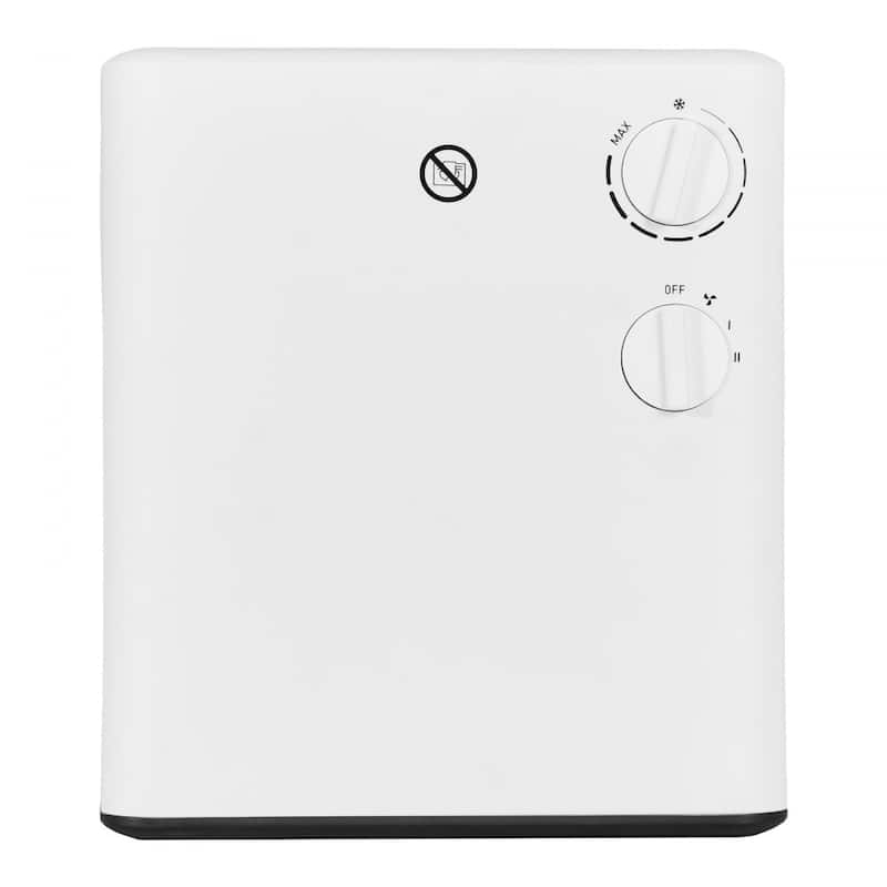 White 1500W Electric Wall Heater with Fan, Tabletop and Safety Features - 9.57 x 4.33 x 5.7 in