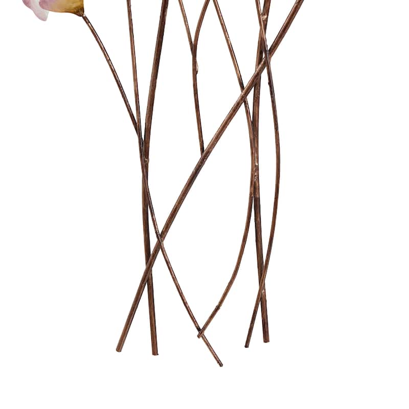 Metal Floral Home Wall Decor with Copper Stems - Pink - Roche River Decor