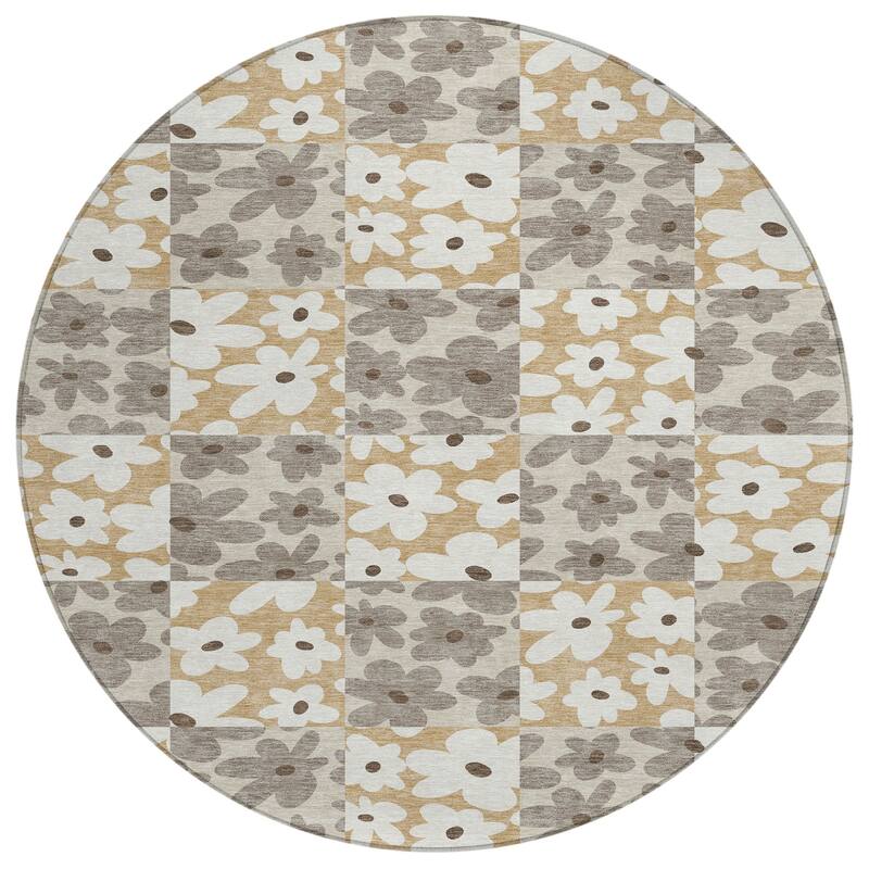 Machine Washable Indoor/ Outdoor Floral Krissy Chantille Rug