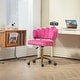 preview thumbnail 106 of 118, Velvet Home Office Desk Chair, Height Adjustable Task Chair, Armless Single Chair with Wheels, 360° Swivel Vanity Chair - N/A