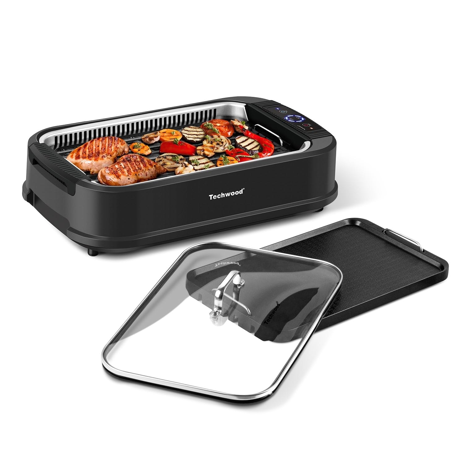 Indoor Grill 1500W Smokeless Electric Grill with Grill Griddle Plates Portable BBQ Grill with 6 Level Control Dishwasher Safe Bed Bath Beyond 41625443