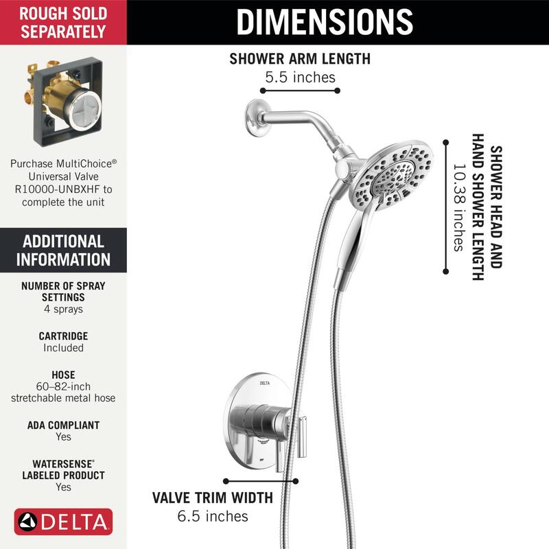 Delta T17242-I Altado Monitor 17 Series Pressure Balanced Shower with