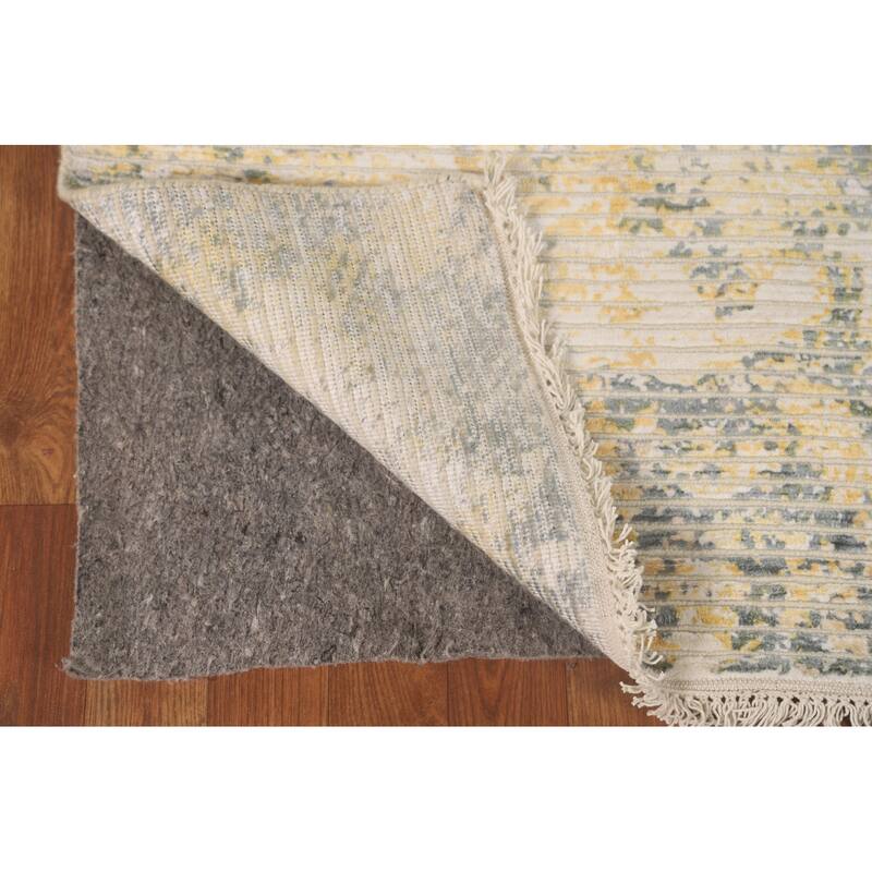 Striped Abstract Area Rug Hand-Knotted Wool Carpet - 5'6" x 7'10"