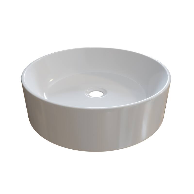 Tucana Bench Mount Ceramic Round Vessel Bathroom Sink