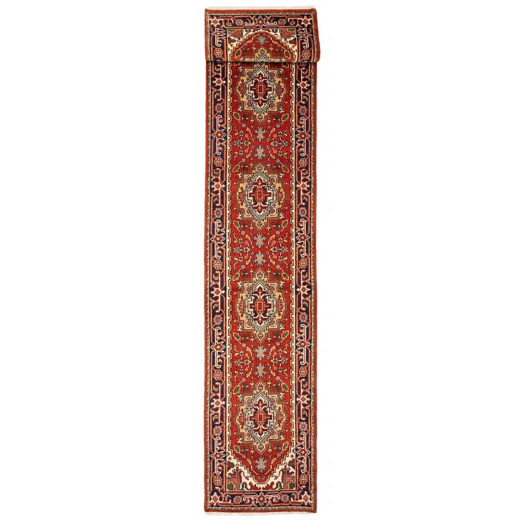 ECARPETGALLERY Hand-knotted Serapi Heritage Red Wool Rug - 2'7 x 24'1
