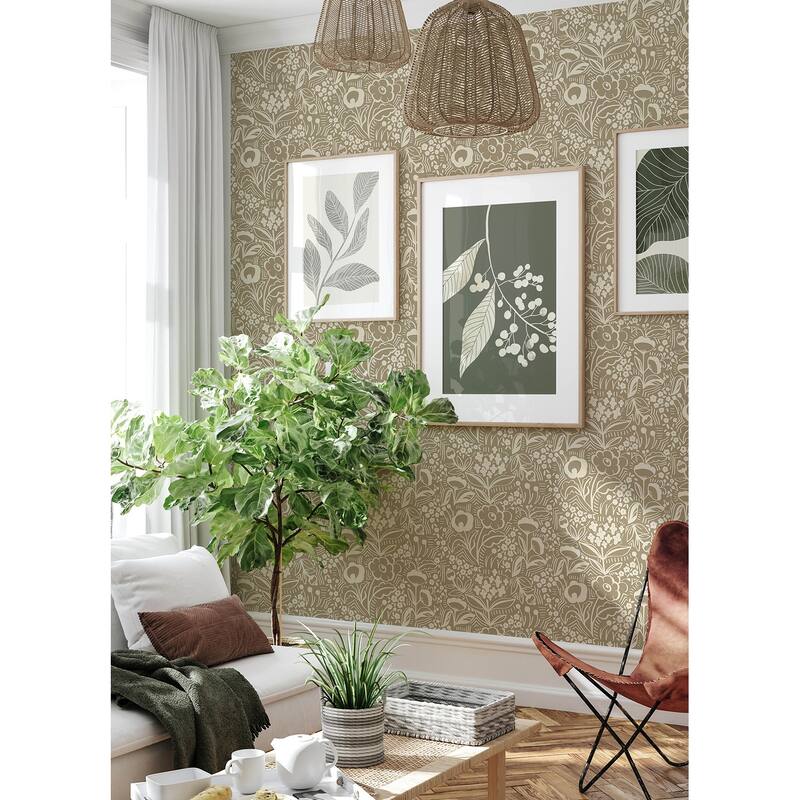 Megan Carter Jeani Light Brown Peel and Stick Wallpaper