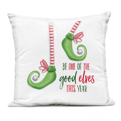 Stupell Festive Be A Good Elf Printed Outdoor Throw Pillow Design by Dogwood Portfolio