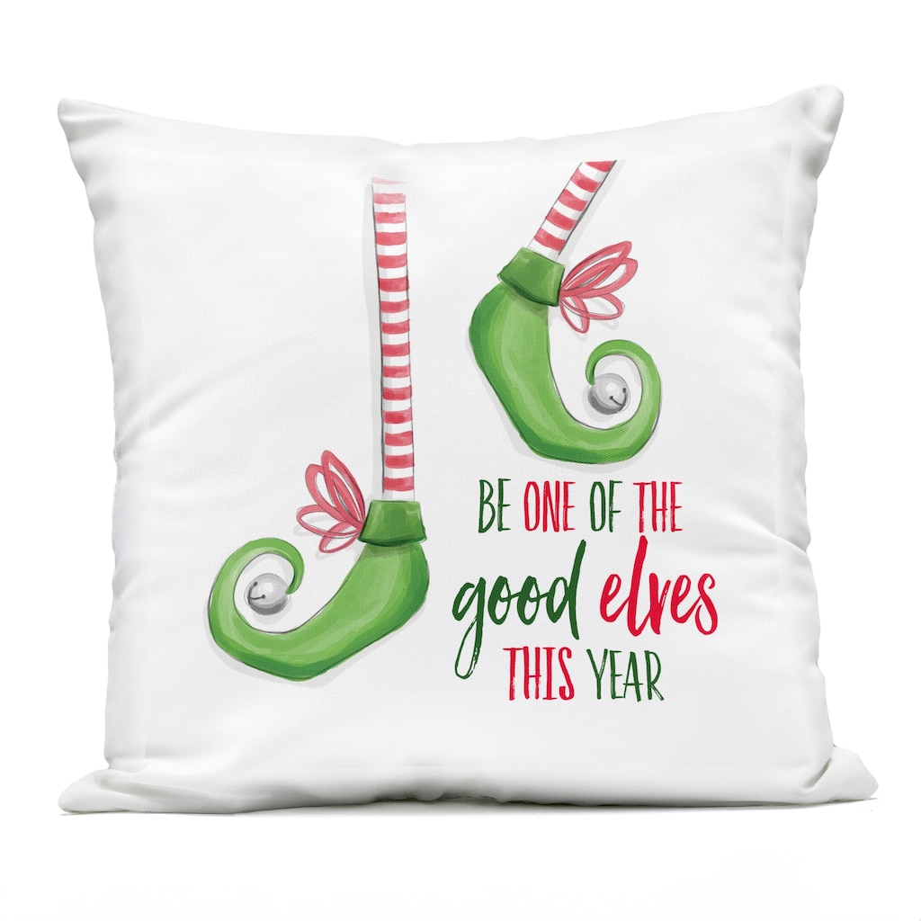 Stupell Festive Be A Good Elf Printed Outdoor Throw Pillow Design by Dogwood Portfolio