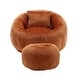 preview thumbnail 13 of 30, Modern Bean Bag Chairs, Comfy Round Chair for Adults with Ottoman, Leisure Single Sofa Reading Chair with Pillow