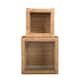 Cane and Rattan Display Boxes with Glass Lid, Set of 2