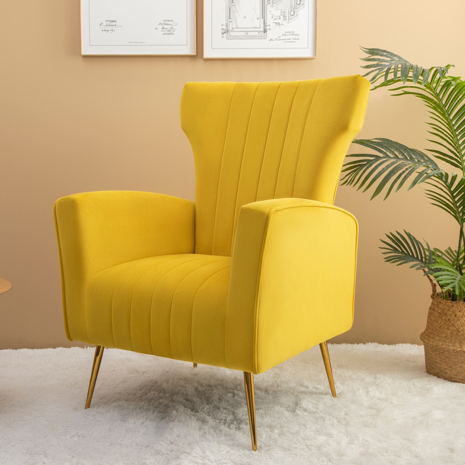 Overstock yellow online accent chair