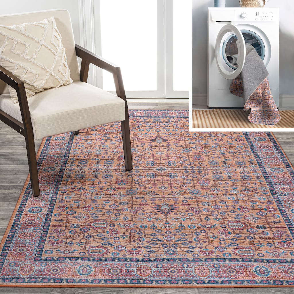 JONATHAN Y Kemer All-Over Persian Machine Washable Multi Area Rug