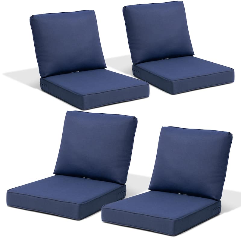 27.6 x 24.4 in Outdoor Indoor Patio Seat Cushions Set - 4PC - MIDNIGHT