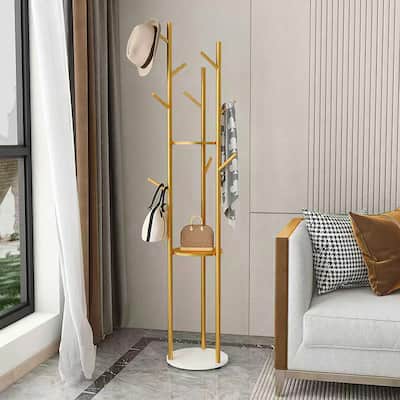 Freestanding Coat Rack Stand with Slate Base