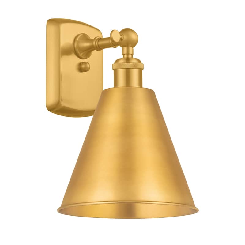Innovations Lighting 516-1W-12-8 Ballston Sconce Ballston Cone 12" - Satin Gold