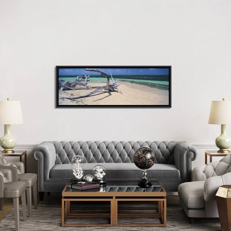 iCanvas "Driftwood on the beach, Green Island,Great Barrier Reef, Queensland, Australia" by Panoramic Images Framed Canvas Print