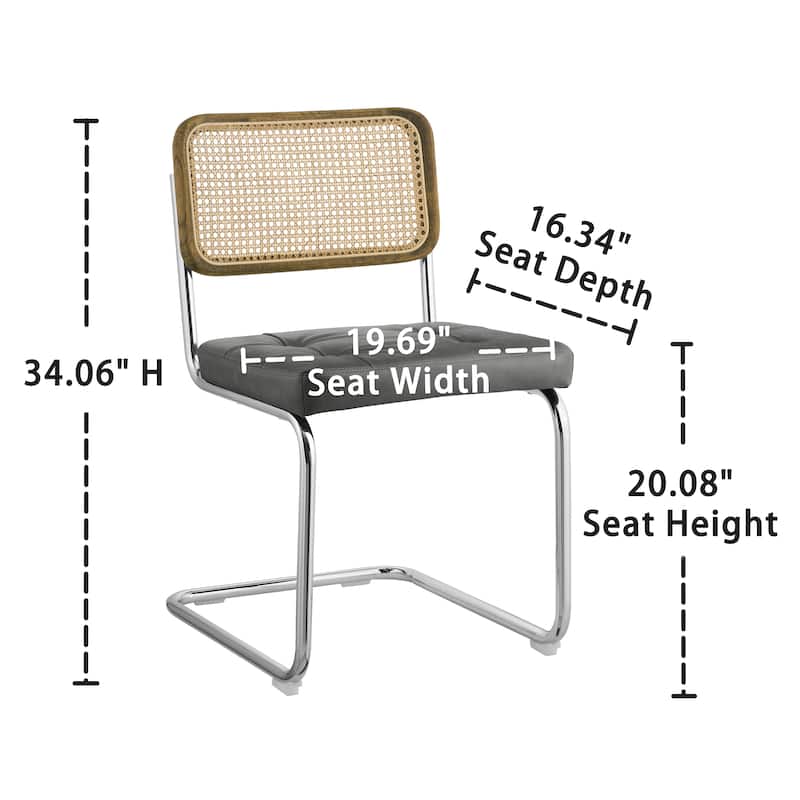 Art Leon Accent Dining Chair with Cane Backrest (Set of 2)