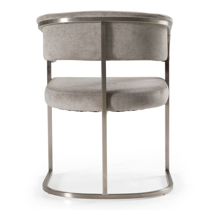 Modrest Sebastian Modern Grey Fabric & Stainless Steel Dining Chair