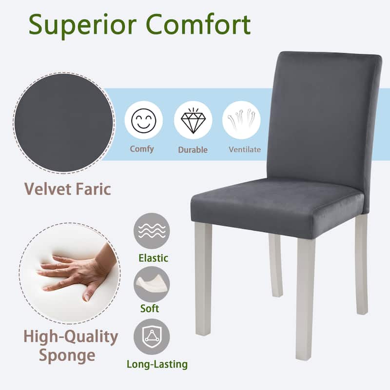 GDFStudio - Aurelian Traditional Upholstered Ergonomic High Backrest Dining Chairs, Padded Seat & Non-slip Feet Pads, Set of 4