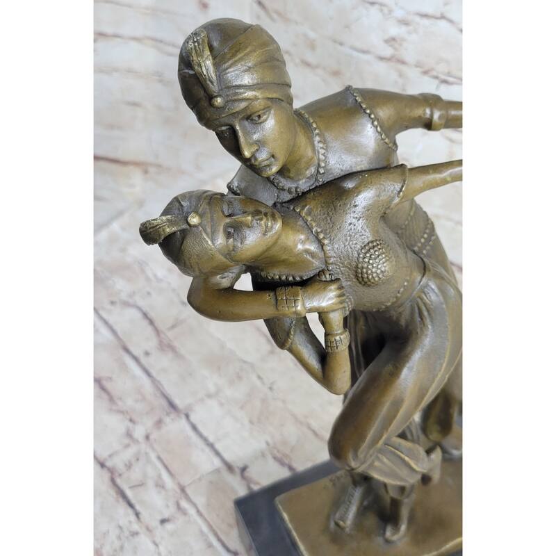 Signed Original Persian Dancers Bronze Sculpture Statue Hot Cast Art Deco Figure
