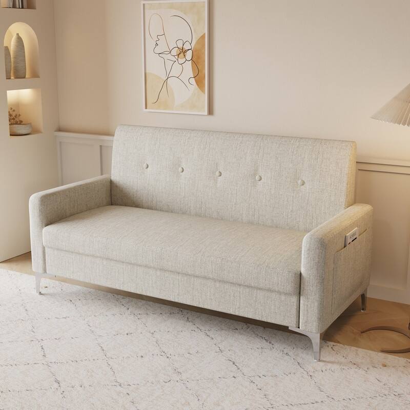 57.1" Two-Seater Sofa With Storage Function