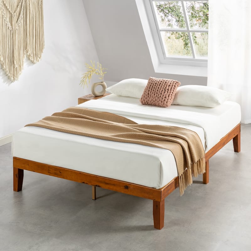 12" Classic Solid Wood Platform Bed Frame - Cherry - King
