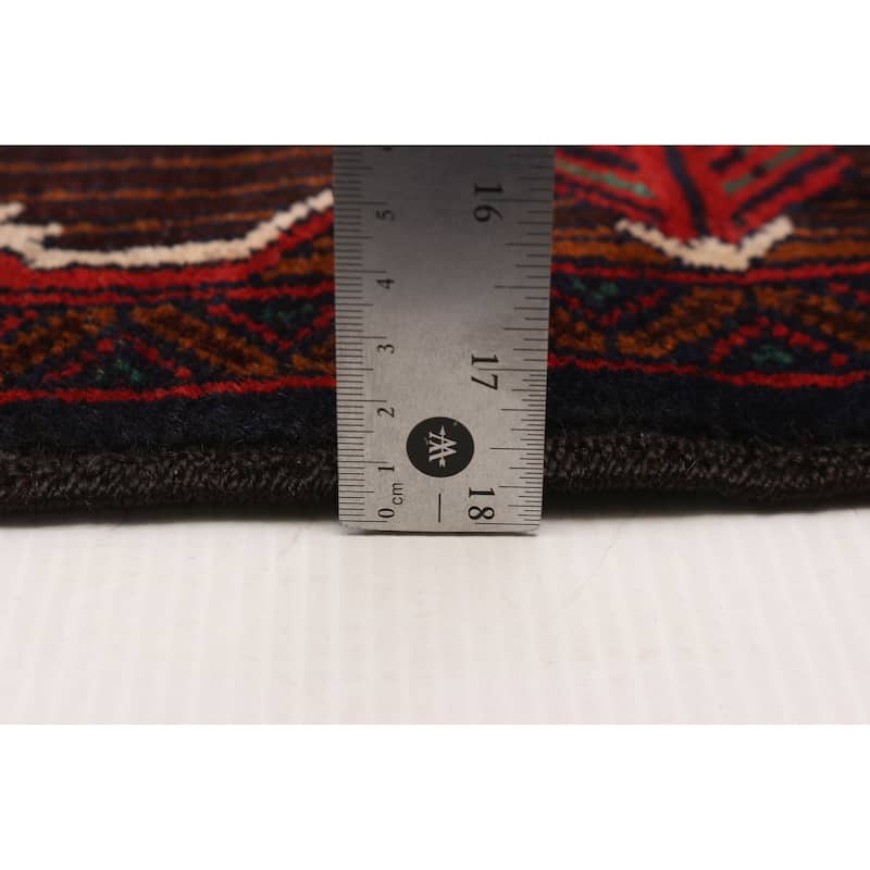 Teimani Brown, Red Rug 3'11" x 6'4" - 3'11 x 6'4