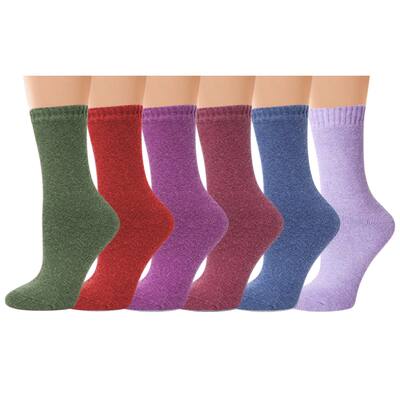 6 Pairs Womens Thermal Socks Thick Merino Lamb Wool Winter Warm NonSlip