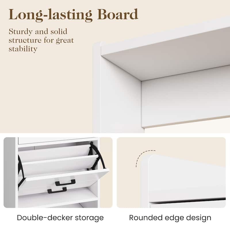 Shoe Storage Cabinet 19.7" Wide with Pegboard