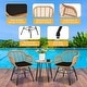 preview thumbnail 29 of 45, 3 Piece Outdoor Wicker Furniture Patio Bistro Set With Cushions for Porch Poolside Garden - 21.2"L x 23.6"W x 31.5"H