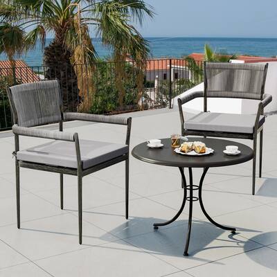 Moasis Outdoor Hemp Rope Dining Chairs (Set of 2) Armchairs