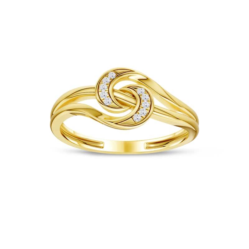 1/20ct TDW Diamond Split Shank Ring in 10k Yellow Gold for Women