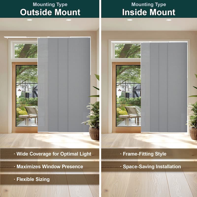 CHICOLOGY Adjustable Sliding Panels, 4-Rail Track, Light Filtering