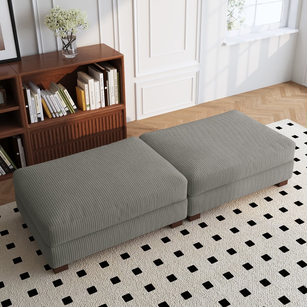 Modern Rectangular Ottoman Foot Rest Stool for Couch