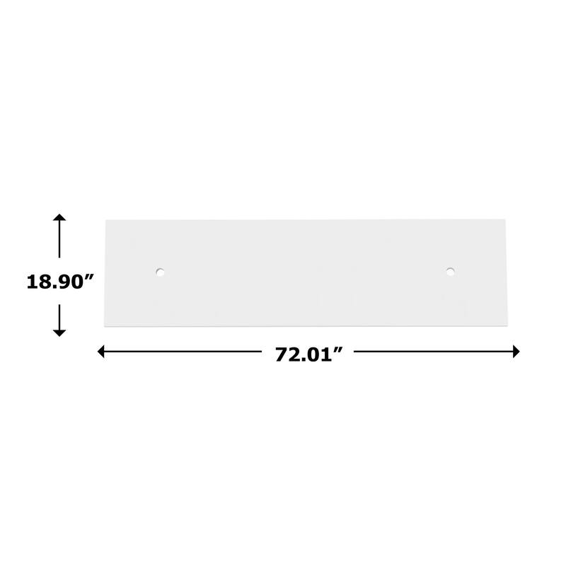 Thin Modern White Solid Surface Vanity Countertop - Sizes 24", 30", 36", 48", 60", 72", 84" - 72" x 19"