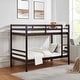 preview thumbnail 33 of 41, Twin Bunk Bed,Wooden,High Guardrail,Ladder,Kids Teens,Dorm Guest Espresso