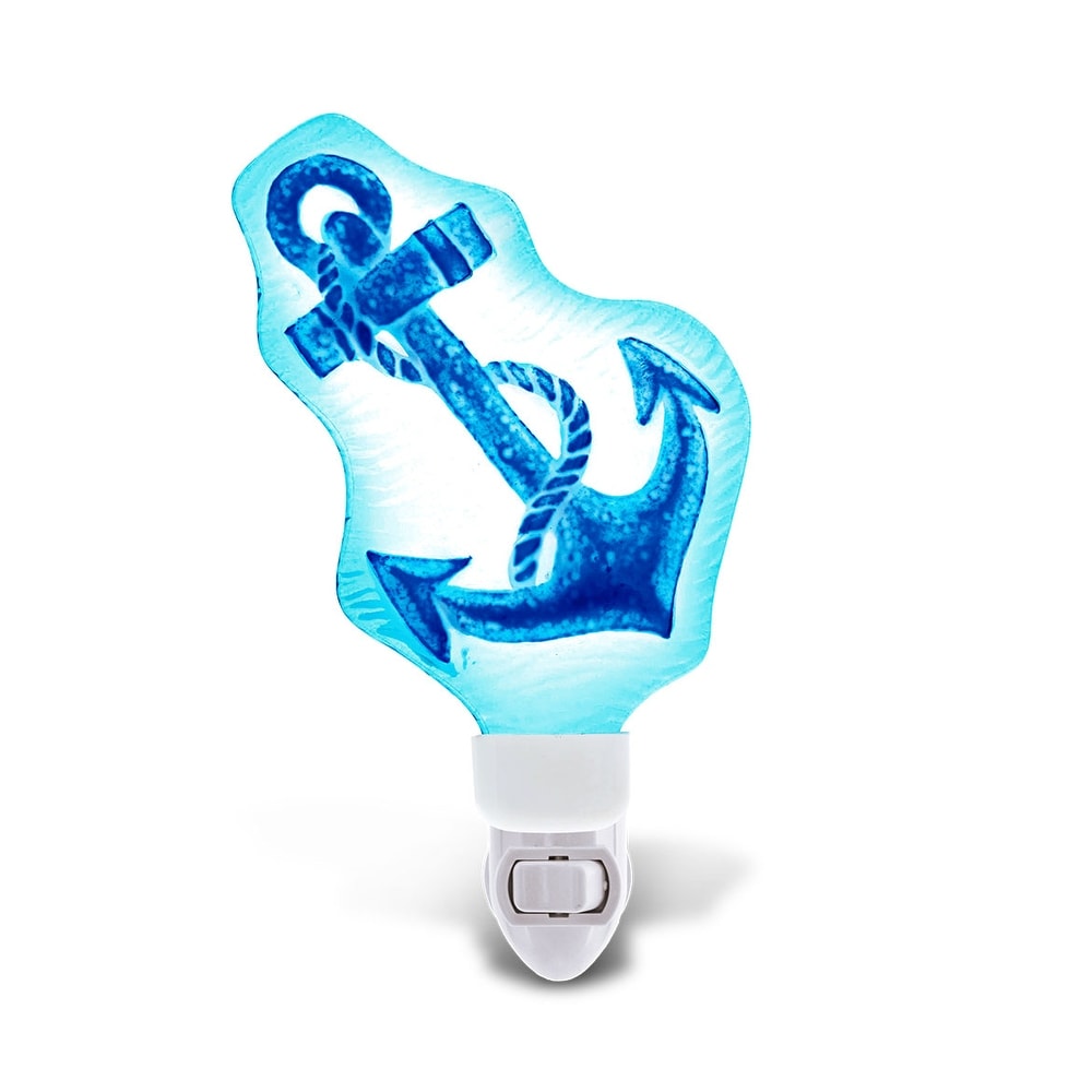 CoTa Global Ship Anchor Glass Plug In Night Light Manual On Off Switch - ‎4 x 2.5 x 6.5 inches