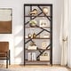 preview thumbnail 1 of 5, 71 Inch Industrial Bookshelf, 6 Tier Etagere Bookcase, Free Standing Open Book Shelves Storage Display Shelf Rustic Brown