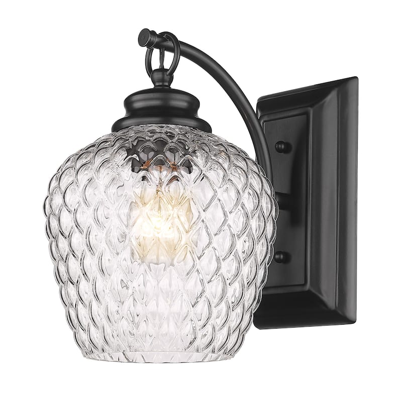 Adeline 1-Light Wall Sconce - Matte Black with Clear Glass