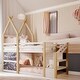 preview thumbnail 1 of 7, Twin over Twin House Bunk Bed with Storage Staircase and 2 Blackboards