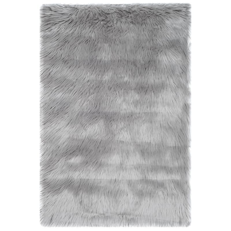 SAFAVIEH Faux Sheep Skin Alexandria 2.4-inch Thick Rug - 2' x 3' - Grey - Rectangle