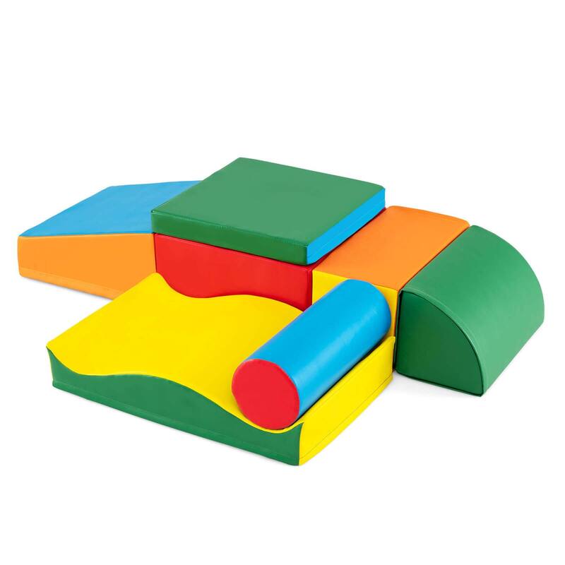 7 PCS Soft Play Blocks Adventure Ready Foam Climber Set - Multi-Color - Multi-Color