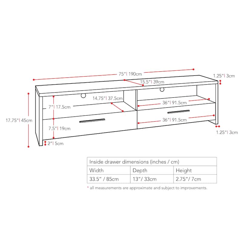 Fernbrook Black TV Stand, for TVs up to 95"