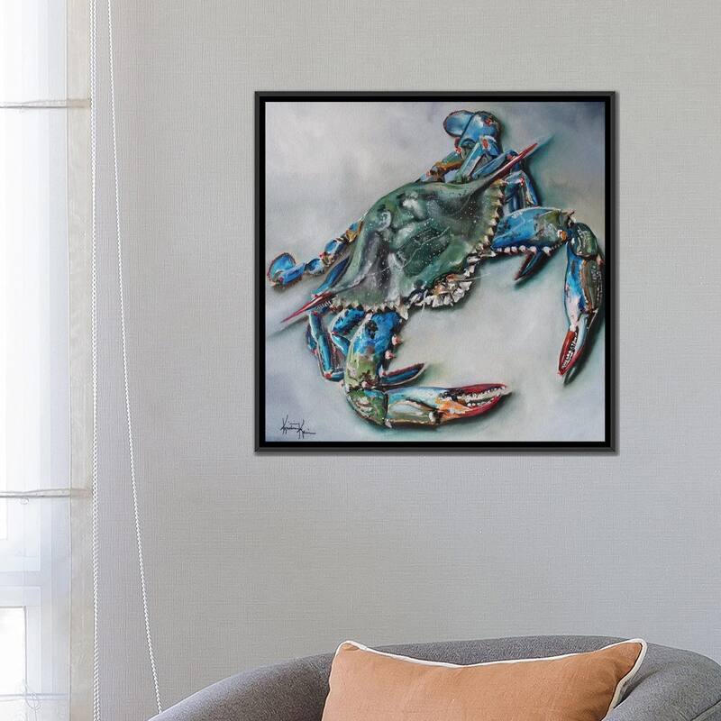 iCanvas "Blue Crab" by Kristine Kainer Framed Canvas Print