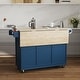 preview thumbnail 18 of 44, Homestyles Mobile Kitchen Island Cart with Wood Top and Dropleaf Breakfast Bar
