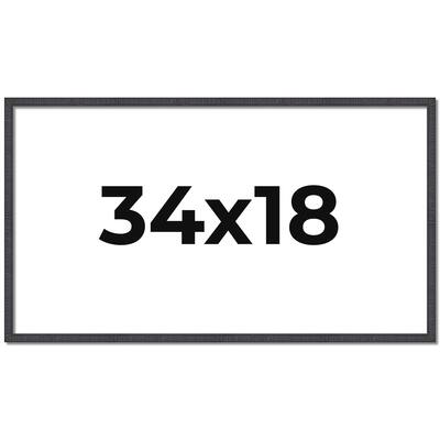 34x18 Frame Brown Solid Wood Picture Frame - Complete Modern Photo
