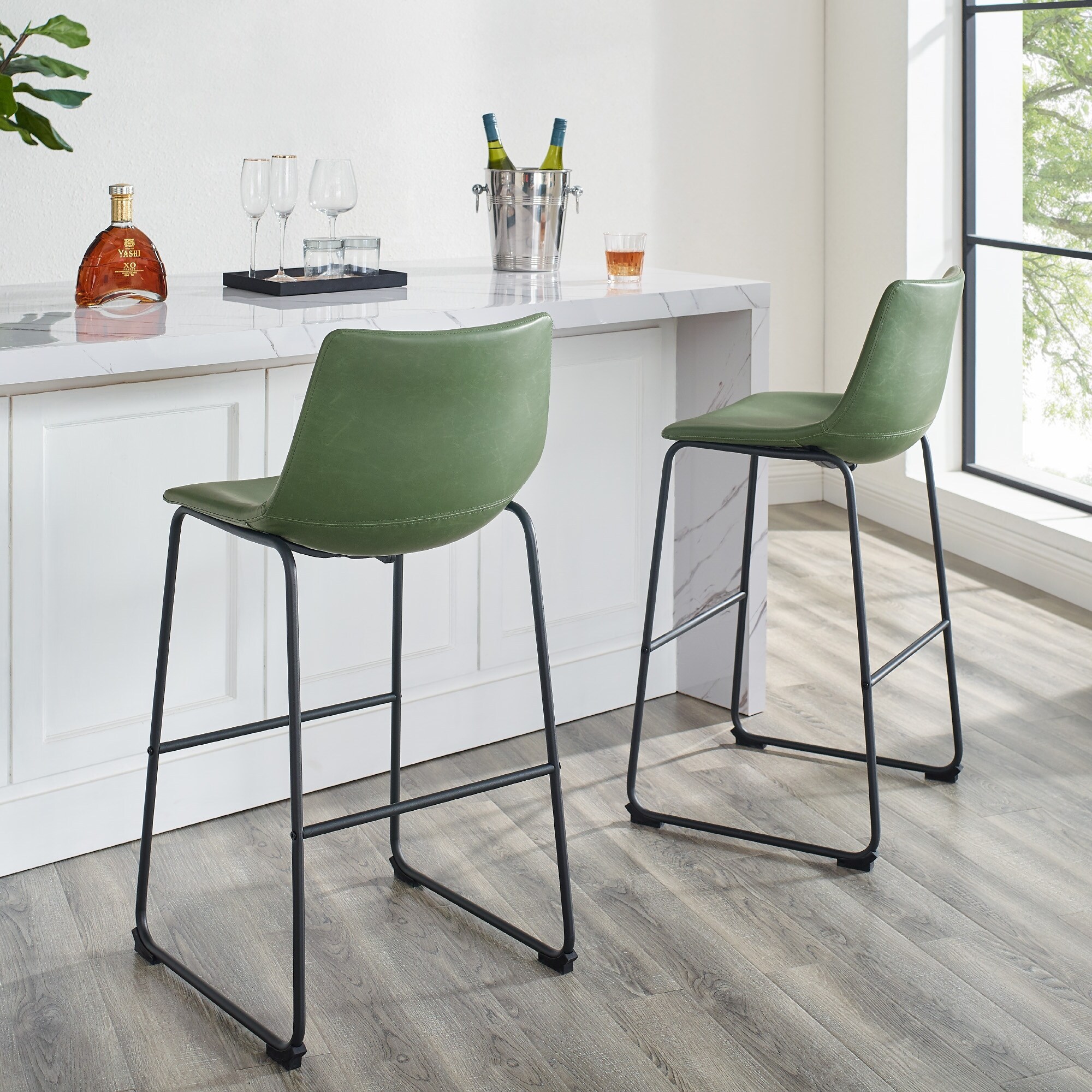 Carbon loft prusiner faux sales leather counter stool